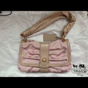 Coach pink and tan small purse